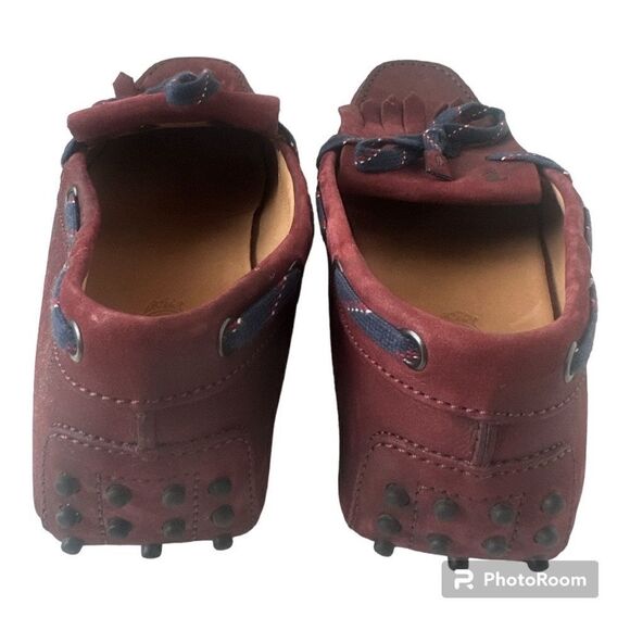 TOD'S Burgundy Leather Driving Loafers Shoes Made in Italy Men Size 9 US - Picture 11 of 15